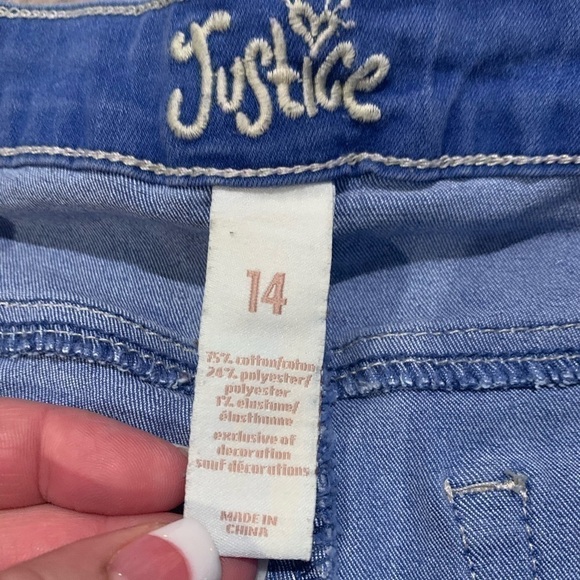 JUSTICE Cuffed Denim Shorts size 14 - Picture 4 of 5